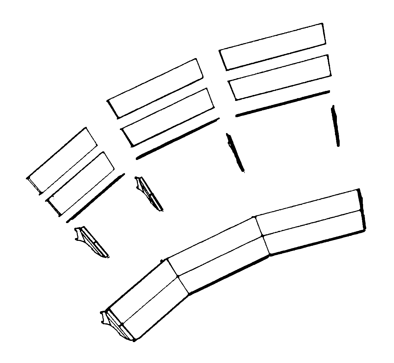 8' Arc Frame Double Continuous Literature Shelf Kit